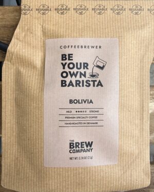 Opakowanie kawy speciality z Boliwii marki The Brew Company, jednoporcjowa torebka brew-in-the-bag, 21 g