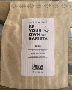 Opakowanie kawy speciality z Peru marki The Brew Company, jednoporcjowa torebka brew-in-the-bag, 21 g